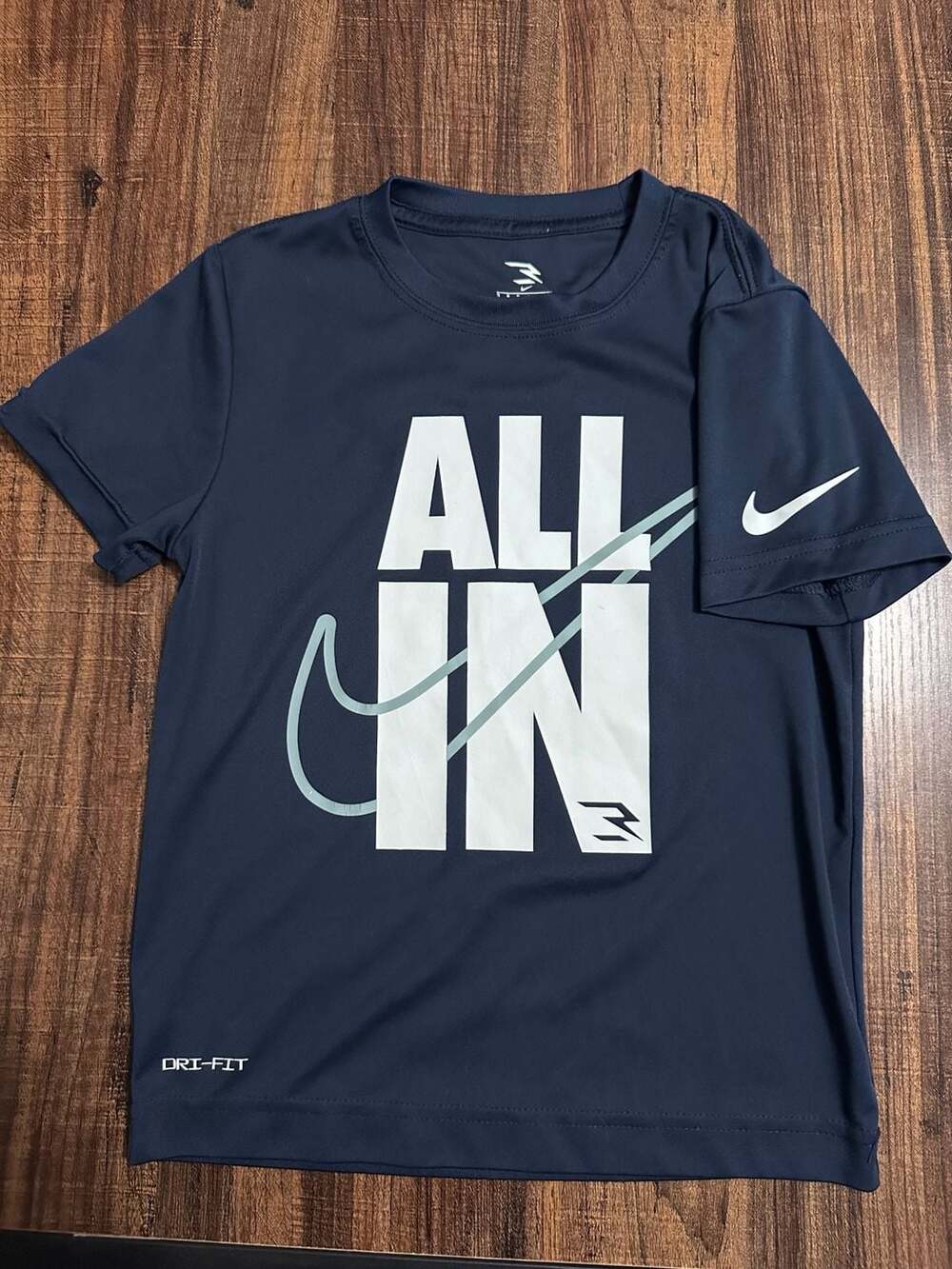 KIDS 3Brand All In Graphic T-Shirt Size 7 Blue Dri-FIT